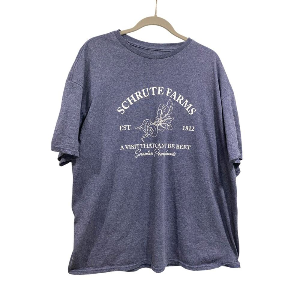 XXL The Office Mens Tshirt Schrute Farms Scranton Pennsylvania Blue